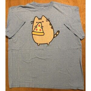 Pusheen Cat Eating Pizza Unisex Size XL T-shirt